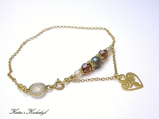 Golden heart   -bransoletka Katia i krokodyl