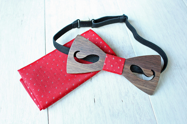 Zestaw z drewnianą muszką CLASSIC MUSTACHE EkoCraft