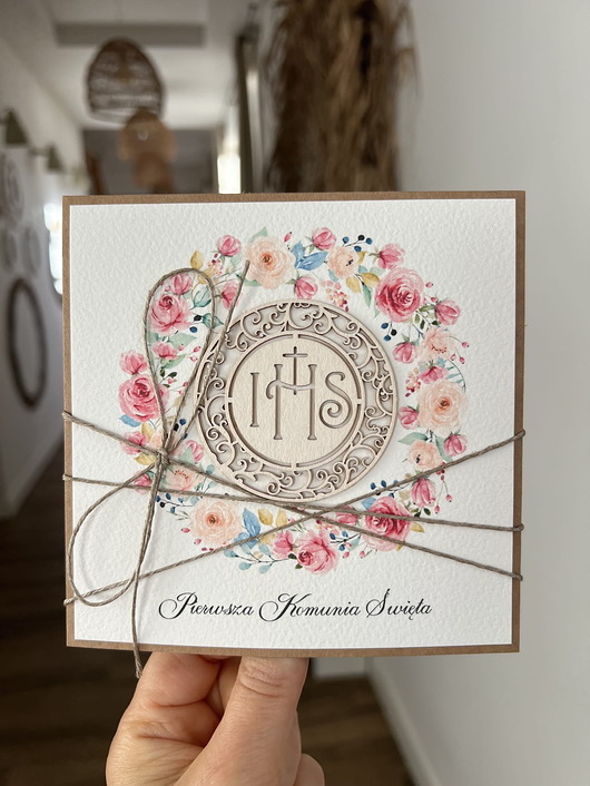 kartki na komunię Najpiękniejsza ręcznie robiona kartka komunijna