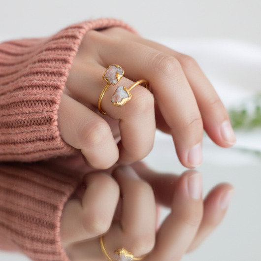 pierścionki złote Regulowany Pierścionek z Kamieniem Słonecznym