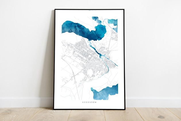 Plakat Augustów maps by P