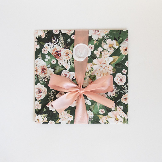 zaproszenia i kartki na ślub Kartka ślubna kopertówka kwiatowa O