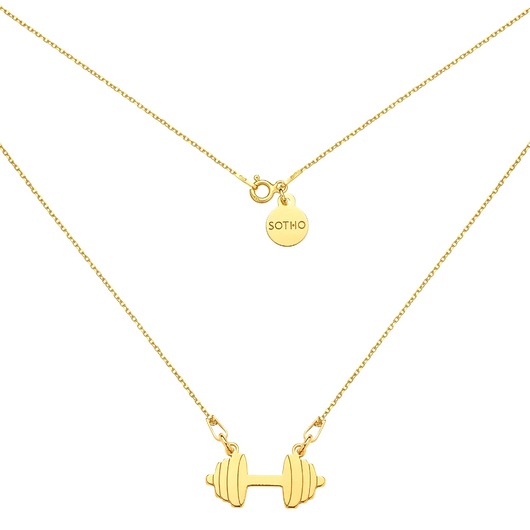 srebrne naszyjniki Złoty naszyjnik ze sztangą