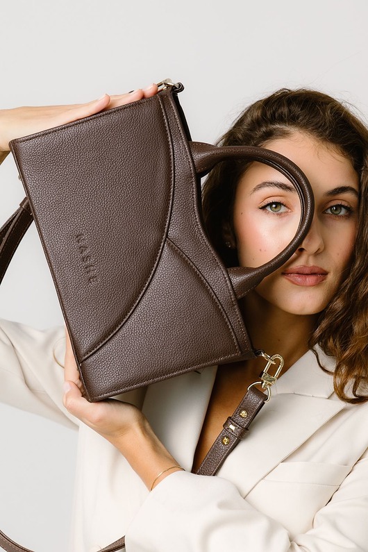 torby na ramię Flow bag - skórzana torebka - brąz czekolada