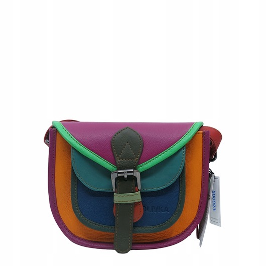 torby na ramię Torebka damska listonoszka skórzana regulowany pasek kolorowa OLIVKA