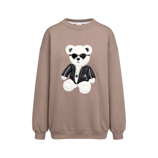 bluza bez kaptura damska Bluza oversize Jackson Teddy dla mamy i taty