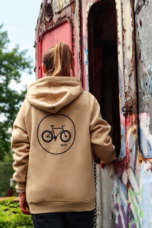 bluza z kapturem damska HOODIE Sand Odblaskowy Rower