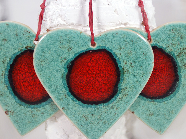 dekoracje świąteczne Duże serce - ceramiczna ozdoba świąteczna