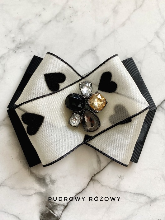 broszki Brosza Black & White z czarnym i szampańskim  kryształkiem   NEW