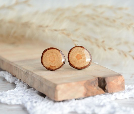 Prosto z drzewa - drewniane kolczyki sztyfty MyPieceOfWood