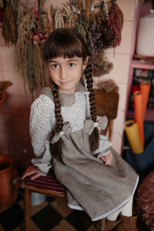 sukienki dla dziewczynki Sukienka love gray