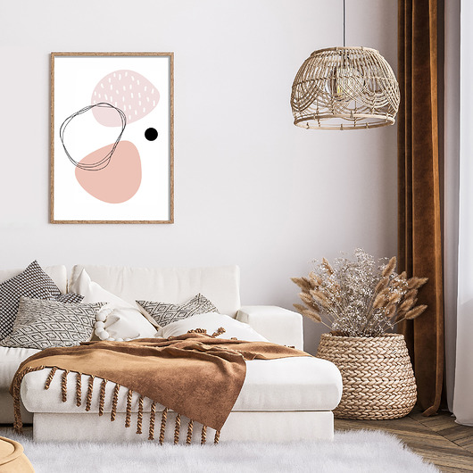 Plakat nowoczesny 'Neutral' Szare Kropki