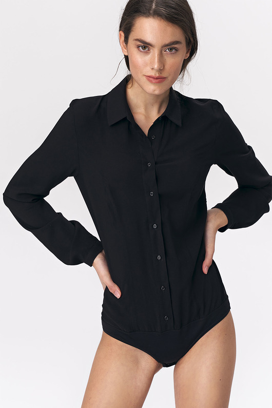 Bluzka koszulowa body b110 - czarna nife