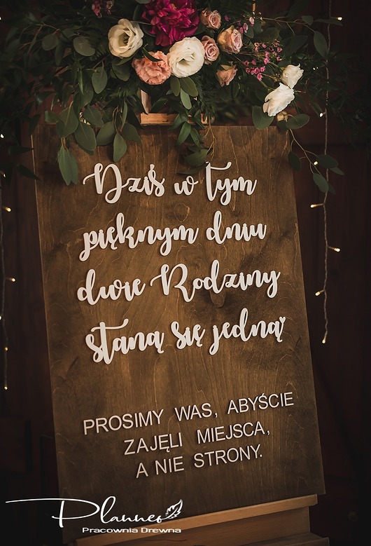 Ślub - inne Tablica powitalna Miejsca a nie strony