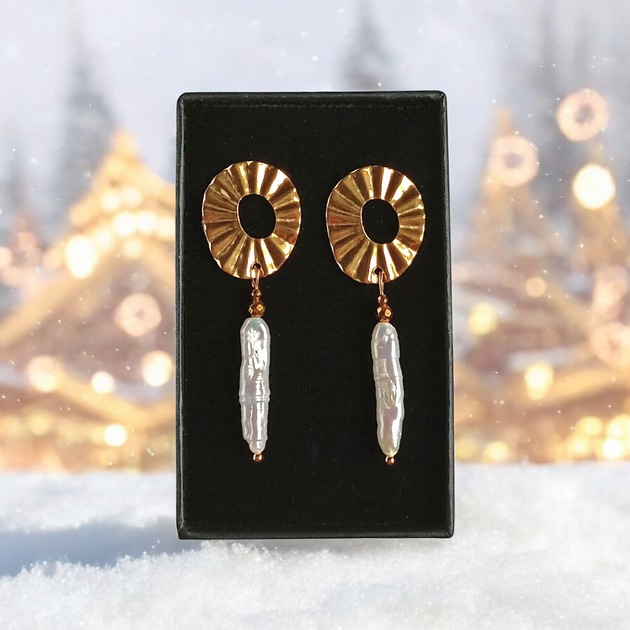 kolczyki z kamieniami Długie perły : kolczyki : wyjątkowy prezent PREMIUM : IV