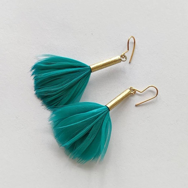 kolczyki z piórami PIÓRKO kolczyki