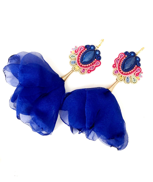 kolczyki soutache Sutaszowe kolczyki LEIRIA blue