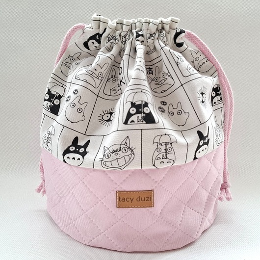 kosmetyczki Kosmetyczka worek duży " mój przyjaciel Totoro" róż