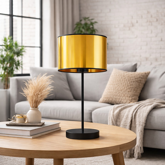 lampy stołowe Industrialna lampka nocna ze złotymi elementami NICEA MIRROR