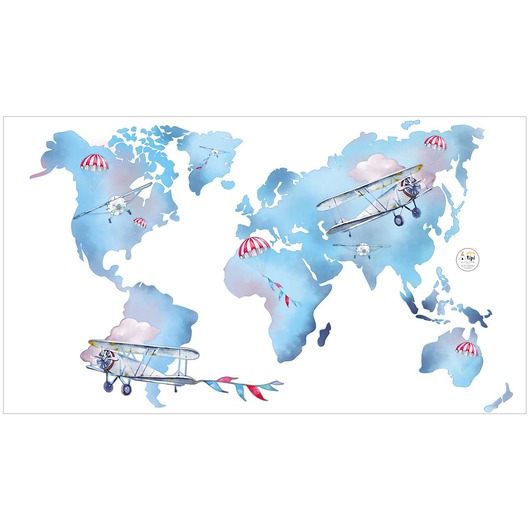 naklejki ścienne do pokoju dziecka Naklejka Mapa Aeroplane 155x88cm