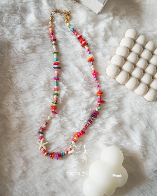 chokery Naszyjnik z nieregularnych kamieni z rozgwiazdą