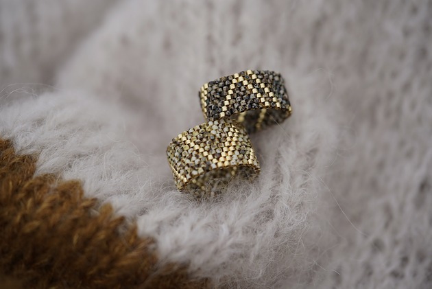 pierścionki - różne Pierścionek Beadingowy VolcanicSand 1