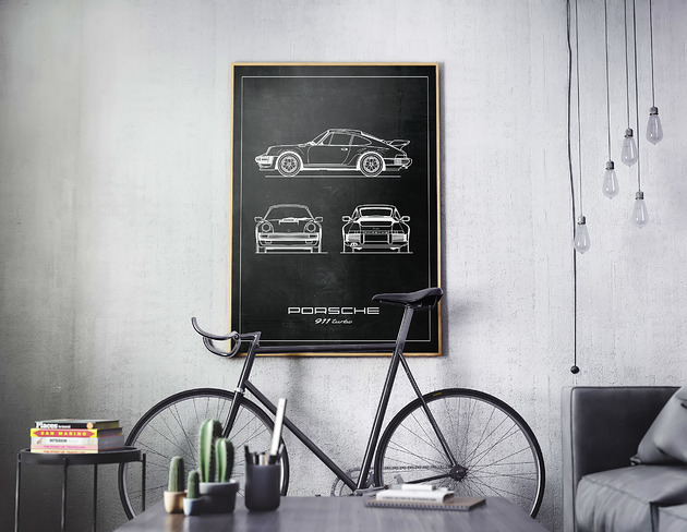 Plakat Legendy Motoryzacji - Porsche 911 Turbo Peszkowski Graphic