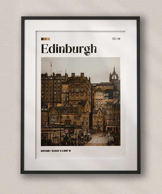 plakaty Minimalistyczny plakat Edynburg Szkocja - Do salonu, sypialni, biura
