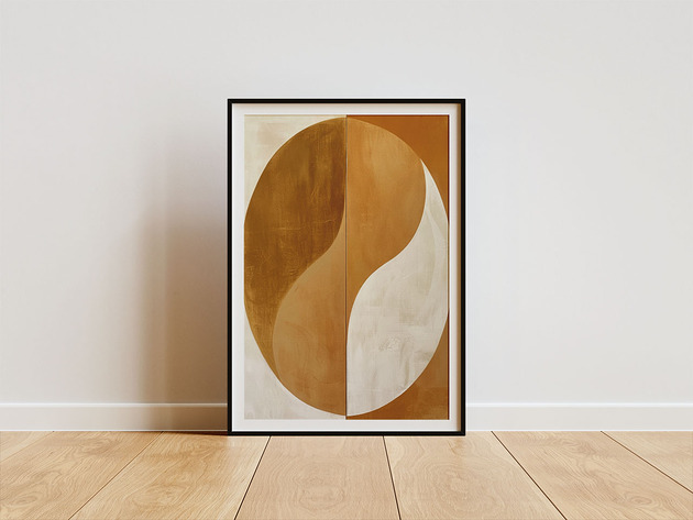 plakaty Plakat - Abstract beige shapes 2
