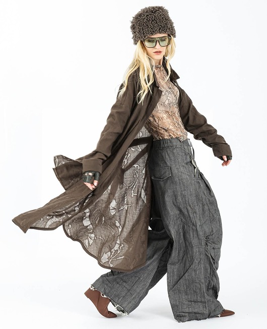 płaszcze damskie Koszula/płaszcz z szalikiem Sake