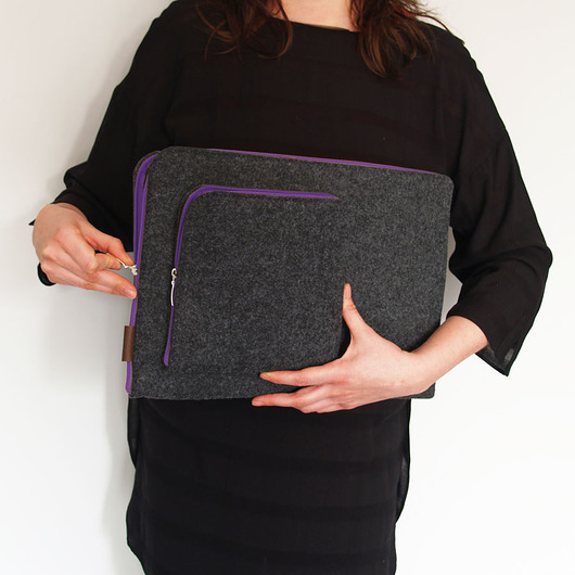 ETUI NA LAPTOPA i ZASILACZ 02 fioletowy zamek purol design