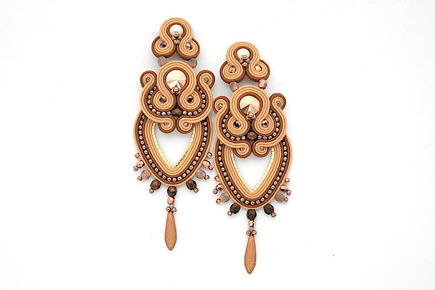 kolczyki soutache Eleganckie długie kolczyki soutache