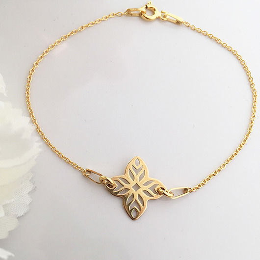 Bransoletka z kwiatem, geometryczny wzór Anemon Atelier