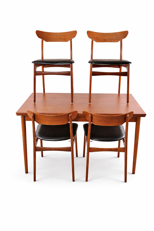 stoły Duński stół rozkładany 123x80cm 4 krzesła Elgaard & Schi