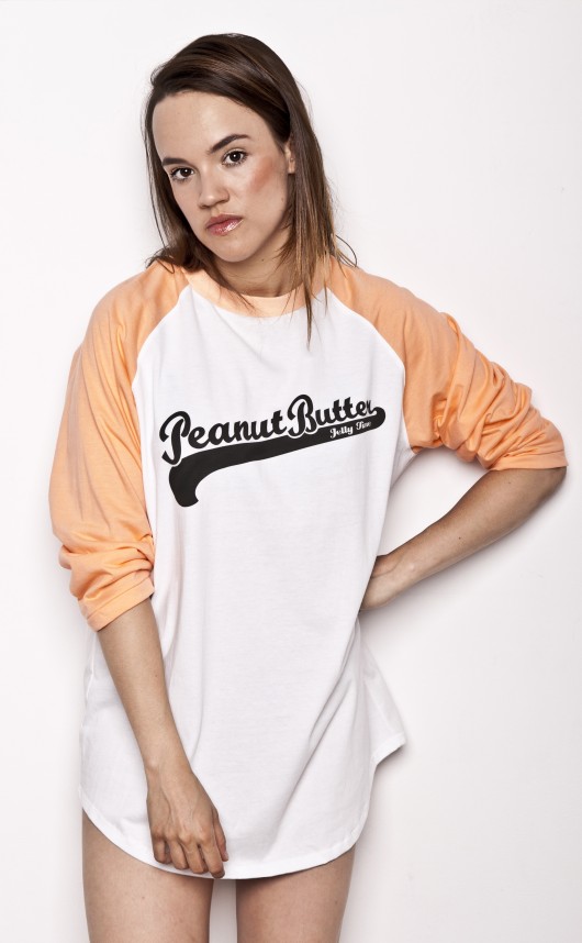 baseball longsleeve zeros/peach Peanut Butter Jelly Time