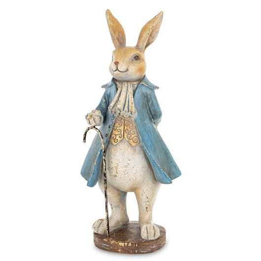 ozdoby wielkanocne Figurka - królik w niebieskim płaszczu 26x12x9,5 cm CONTENIDO