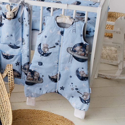 śpiwory i rożki niemowlęce Śpiworek Ze Skarpetkami Ocieplany 2.5 TOG Bawełna LUNA od BabyU
