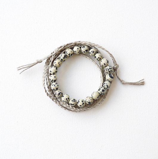 bransoletki z kamieni naturalnych Kamień dalmatyński zestaw bransoletek v. 2