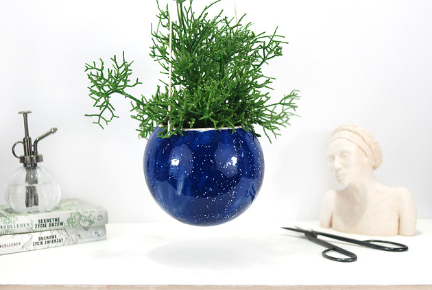 Duża wisząca donica ceramiczna - kolekcja niebo 10FingersArt