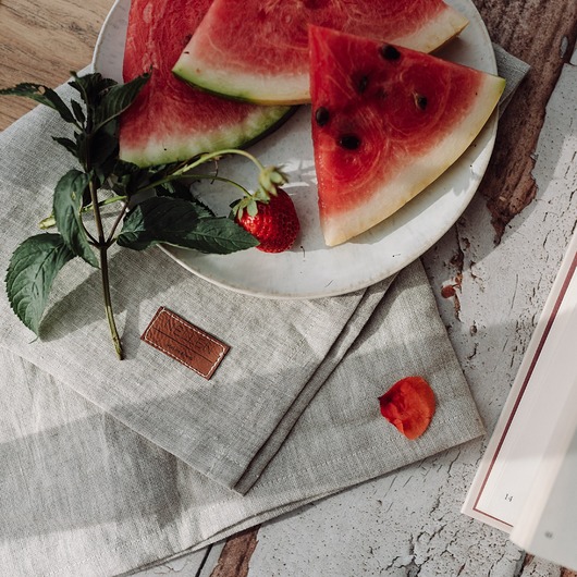 fartuchy kuchenne Lniana, beżowa ściereczka kuchenna