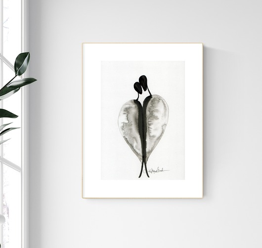grafika A4 wykonana ręcznie, abstrakcja Krystyna Siwek Art