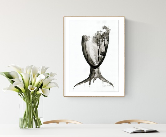 grafika 30x40 cm wykonana ręcznie Krystyna Siwek Art