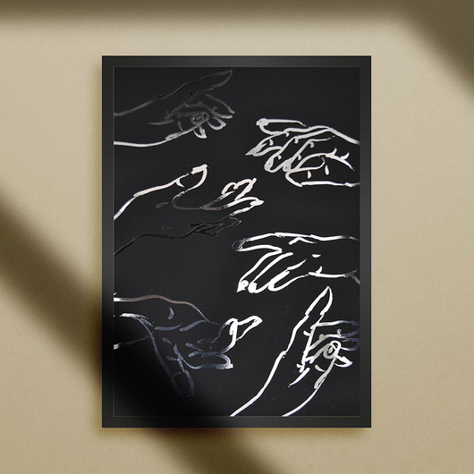 grafiki i ilustracje Plakat złocony - Hands