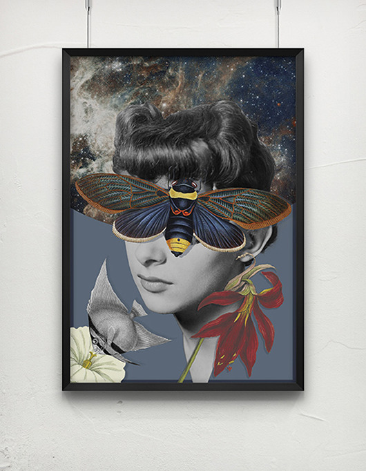 grafiki i ilustracje Kolaż Amaryllis - Enigmatyczny Plakat
