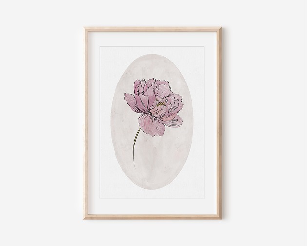 grafiki i ilustracje Plakat botaniczny - PIWONIA