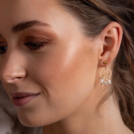 kolczyki z kamieniami Kolczyki z perłami łapacz snów