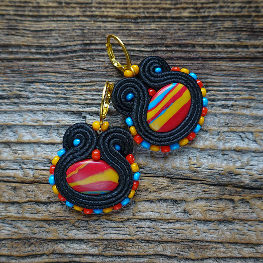 kolczyki soutache Kolorowe  kolczyki soutache
