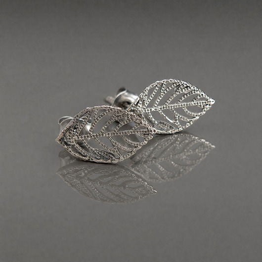 kolczyki wire wrapping Listki brzozy vol. 2 - sztyfty