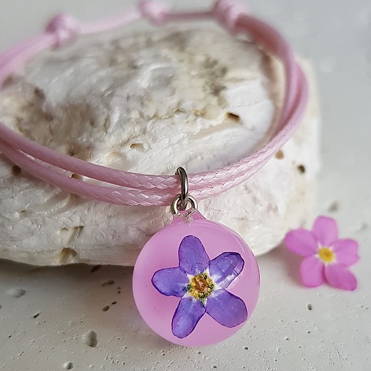 Bransoletka sznurkowa z niezapominajką Grol Jewellery
