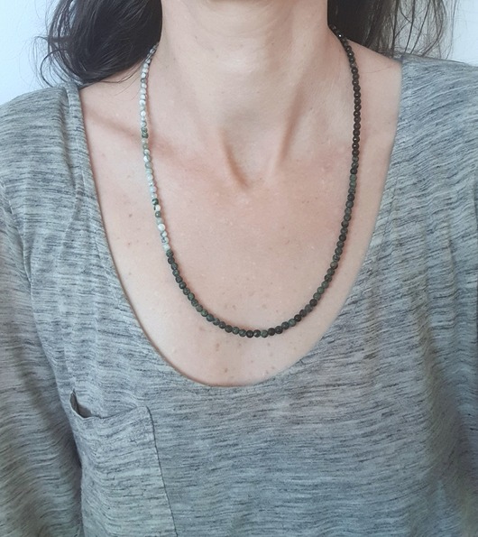 korale Naszyjnik dłuższy /bransoletka ROOTS obsydian, jaspis kambaba,agat